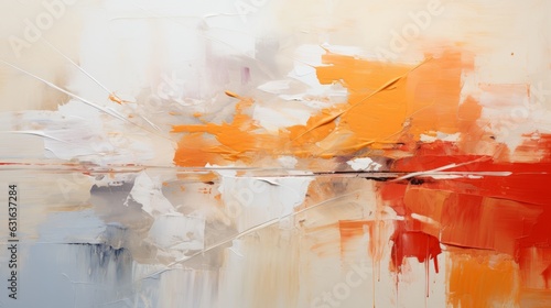 A rough abstract background with visible paint texture in yellow and orange. Generative AI. 