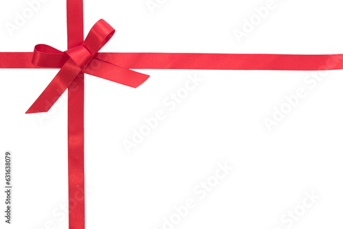 Red ribbon for  anniversary, mother's day, Valentine's Day, or Christmas, with transparencies, PNG format