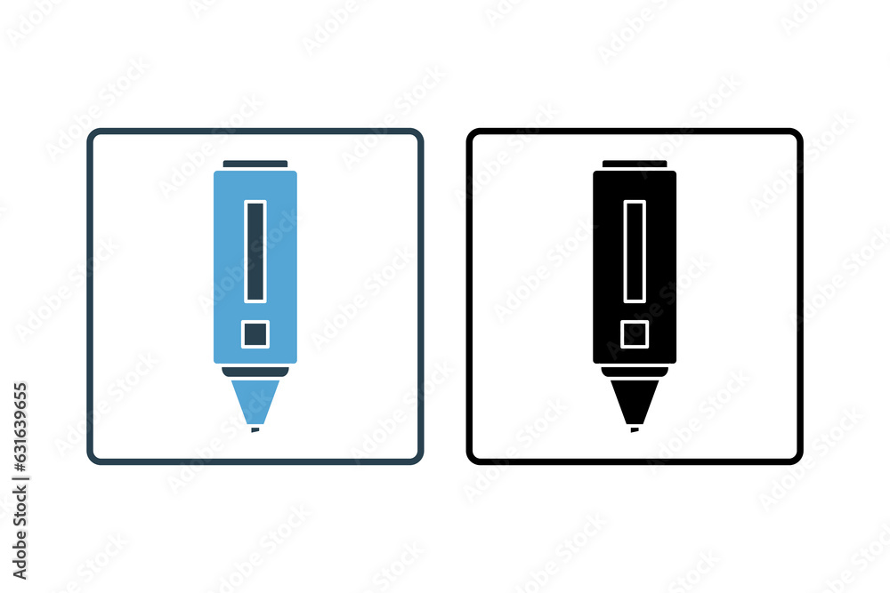 marker icon. Icon related to stationery. solid icon style. Simple vector design editable marker icon. Icon related to stationery. solid icon style. Simple vector design editable