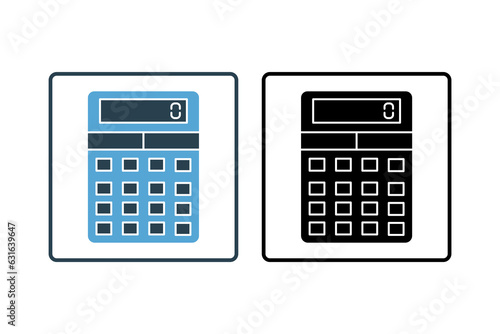 calculator icon. Icon related to stationery. solid icon style. Simple vector design editable