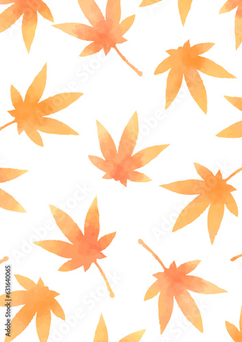 手描きのモミジの背景イラスト