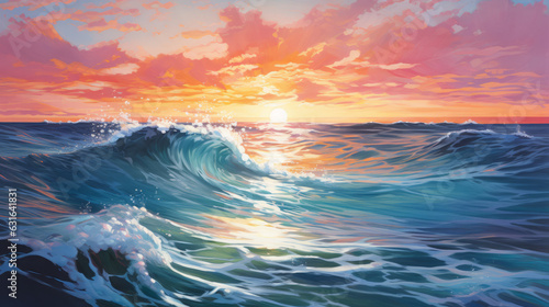 A beautiful sunset painting over the ocean