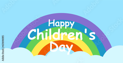 Happy Children's Day Text With Creative Background