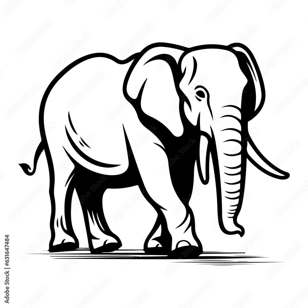 Fototapeta premium elephant vector illustration logo