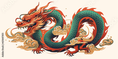 traditional chinese dragon illustration © Ali Areba