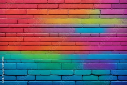 Rainbow Brick Wall Background, Rainbow Wall Background, Brick Wall Background, Wall Background, Brick Background, Brick Wall Texture Background, Brick Pattern, AI Generative