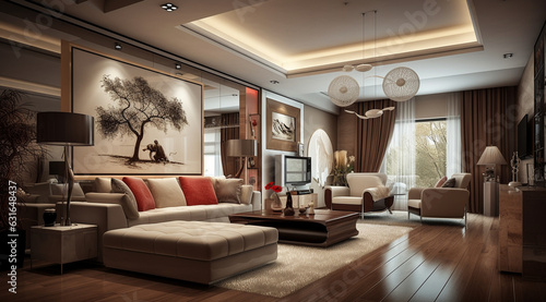 cozy living room interior generativa IA © Victor