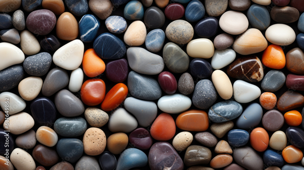 Vibrant and diverse collection of colorful rocks up close Vibrant and diverse collection of colorful rocks up close