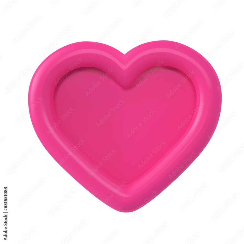 Vector 3d heart render isolated for valentine's day composition Vector 3d heart render isolated for valentine's day composition