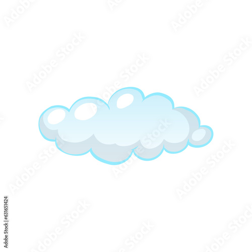 Vector cartoon white clouds icon isolated on blue.