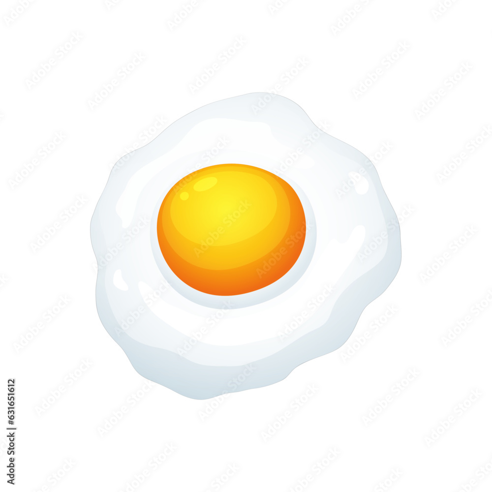 Vector fried egg omelette isolated on white Vector fried egg omelette isolated on white