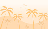Vector multicolored palm silhouettes background
