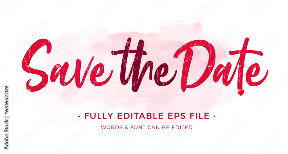 Save the Date weeding text effect editable with red color Save the Date weeding text effect editable with red color