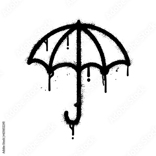 Graffiti umbrella spray isolated on white background.
