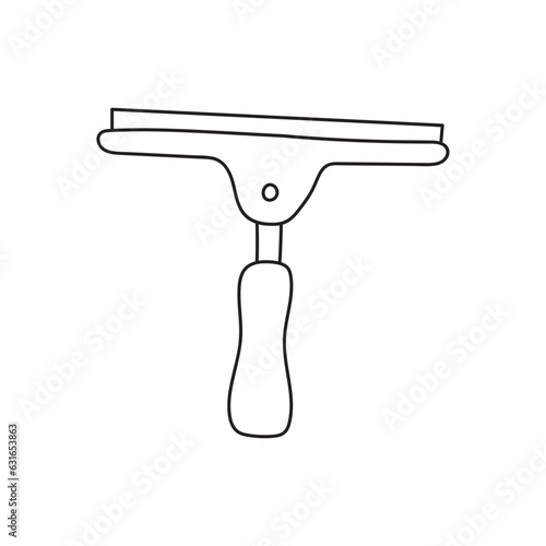 Hand drawn Kids drawing Cartoon Vector illustration window squeegee Isolated on White Background