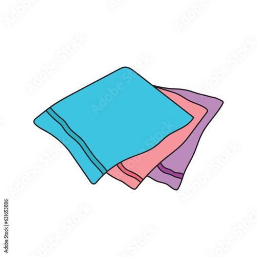 Kids drawing Cartoon Vector illustration microfiber cleaning towels Isolated on White Background