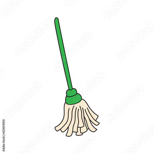 Kids drawing Cartoon Vector illustration mop Isolated on White Background