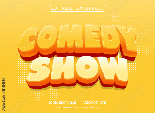 Comedy show 3D editable text effect