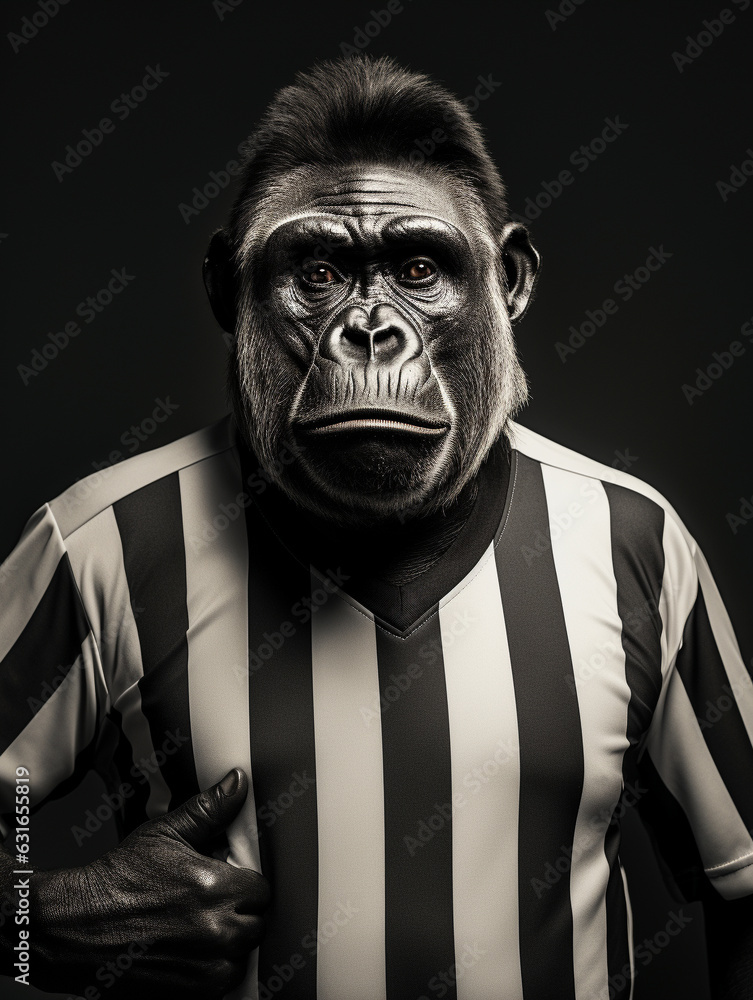 An Anthropomorphic Gorilla Dressed Up as a Referee An Anthropomorphic Gorilla Dressed Up as a Referee