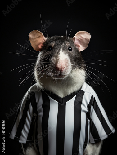 An Anthropomorphic Rat Dressed Up as a Referee