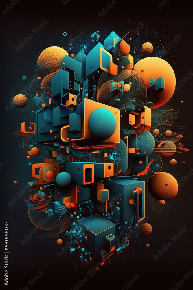 Vibrant Abstract Image: A Captivating Composition of Colorful Blocks