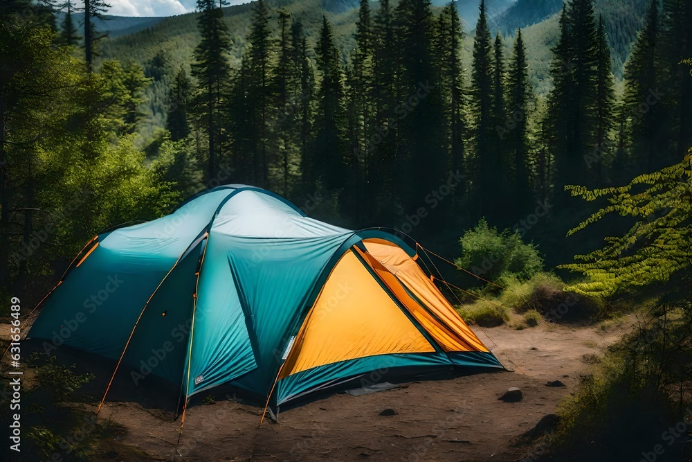 tent in the forest Created by AI