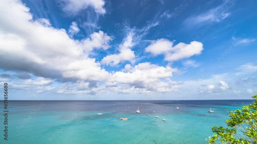 Time-lapse with moving clouds over the Caribbean Sea Time-lapse with moving clouds over the Caribbean Sea