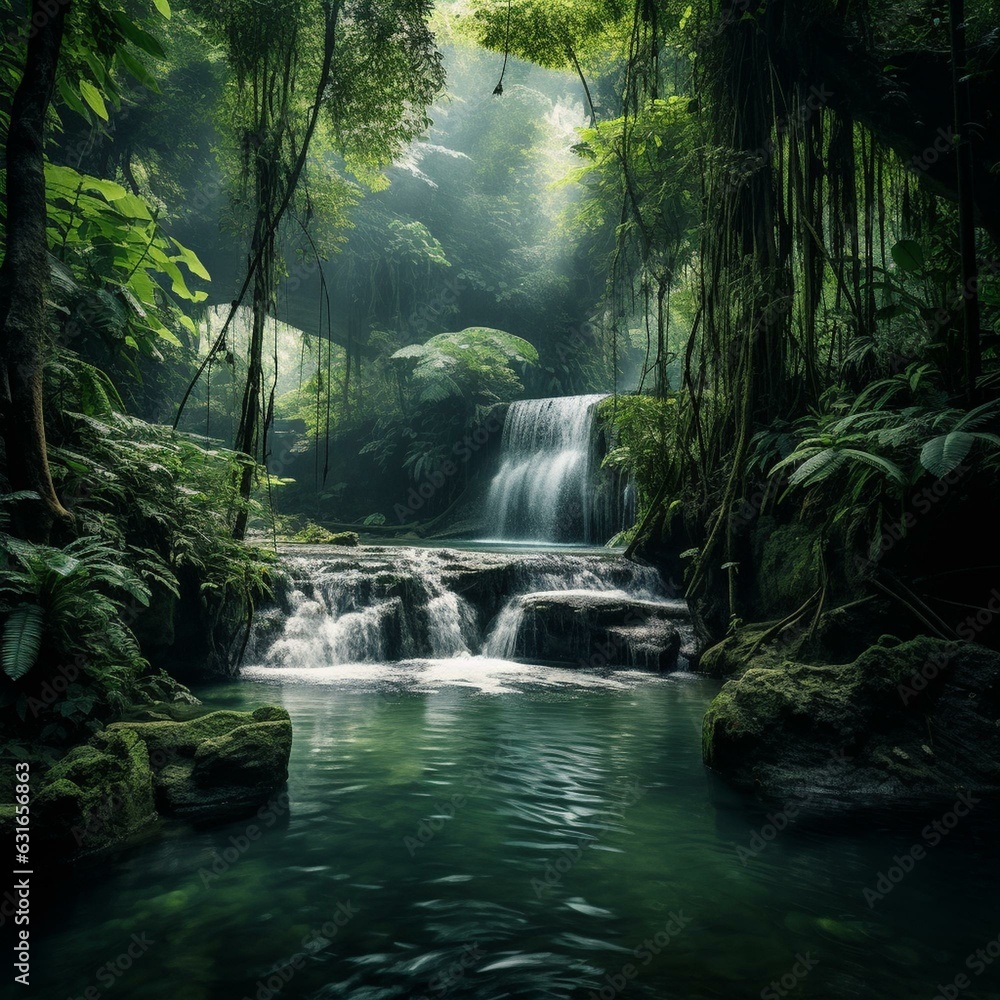 green nature river waterfall jungle paradise green nature river waterfall jungle paradise