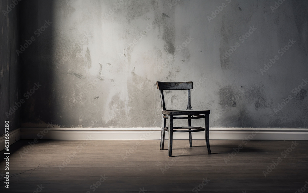 Vacant empty chair in a room. Dementia, mental or cognitive disorder, sense of loneliness and isolation concept