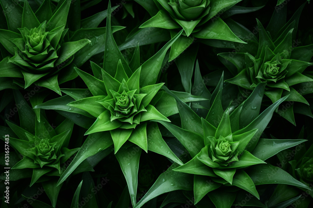 Fototapeta premium Fresh star leaves top view background