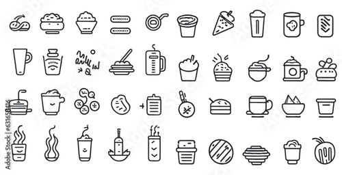 Food and drink icon collection  breakfast  delicious  nutritious  editable and resizable vector icons