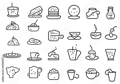 Food and drink icon collection, breakfast, delicious, nutritious, editable and resizable vector icons