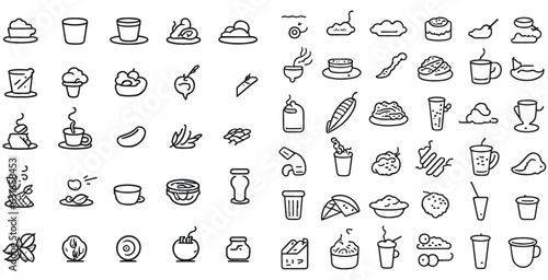 Food and drink icon collection, breakfast, delicious, nutritious, editable and resizable vector icons