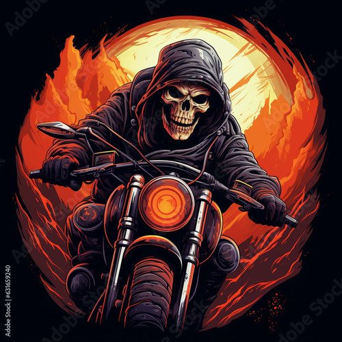 Skull rider illustration