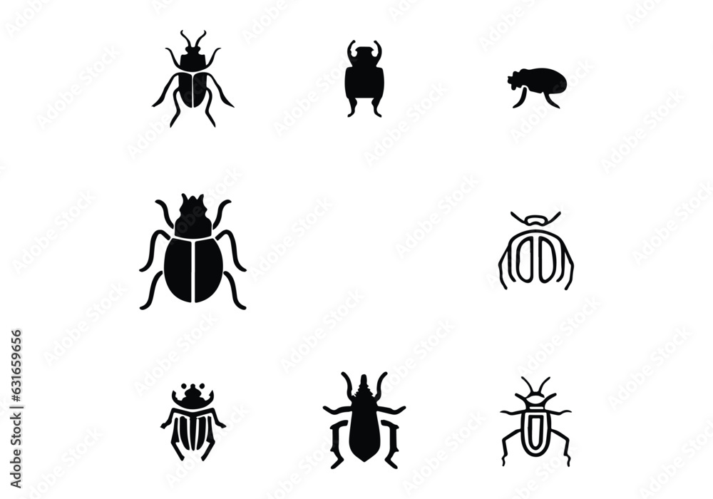 beautiful and amazing minimal black Ambrosia Beetle logo design illustration. beautiful and amazing minimal black Ambrosia Beetle logo design illustration.
