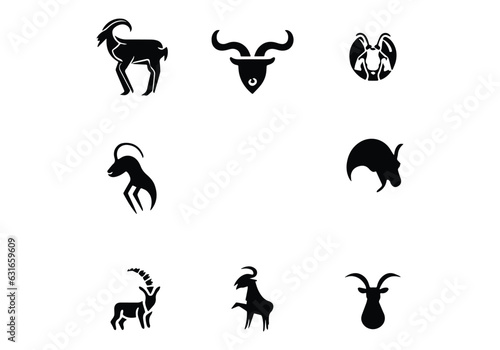 minimal Alpine Goat logo design illustration.eps