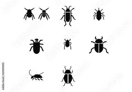 very beautiful and new minimal black Ambrosia Beetle logo design illustration.
