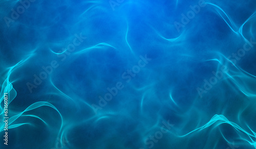 3D abstract digital technology blue light on blue gradient background.