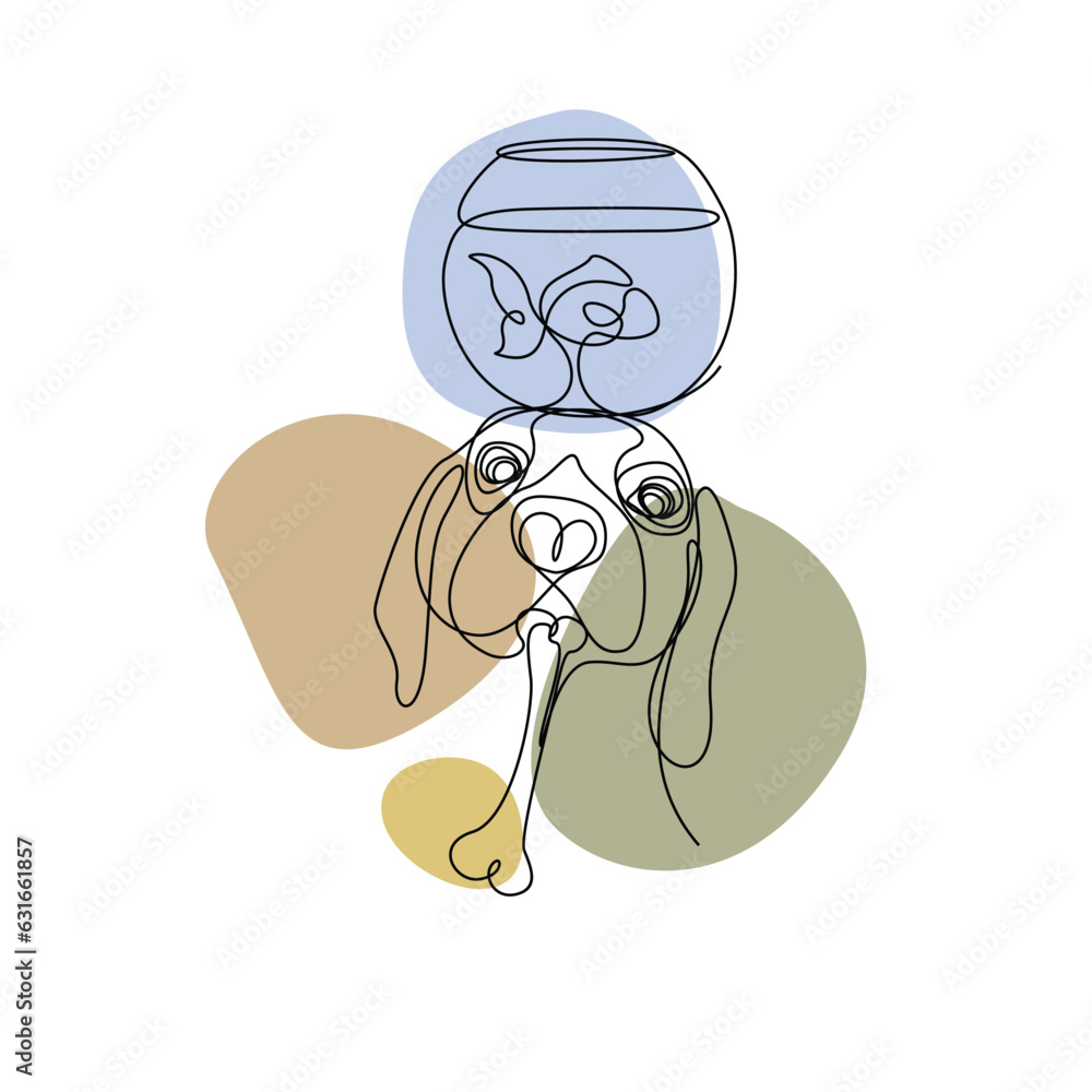 Naklejka premium Animal Pet line art vector for wall decoration printing