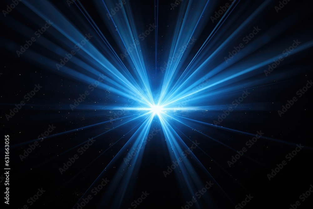 Abstract Lens flare light effects on black black background for design. Generative AI