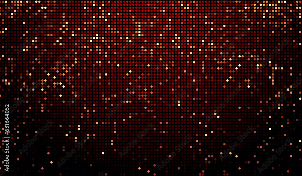 Halftone dots abstract digital technology orange-red light on red background. - obrazy, fototapety, plakaty 