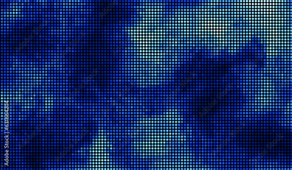 Halftone dots abstract digital technology blue light on blue background.