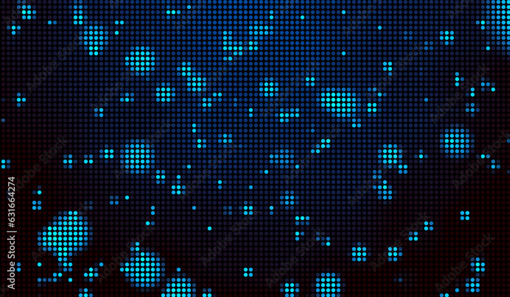 Halftone dots abstract digital technology blue light on blue background.