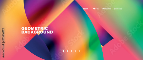 Minimal geometric abstract background. Circle and line design. Trendy techno business template for wallpaper, banner, background or landing
