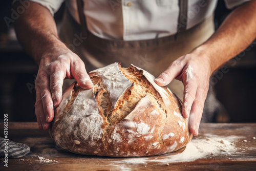 Chef with freshly baked bread