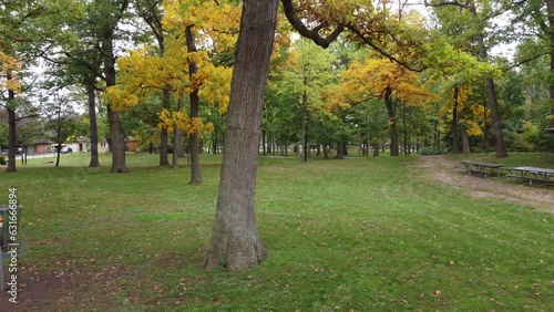 Aerial View of Disc Golf Course and Throws (Mohawk Park, Brantford, Ontario, Canada) photo