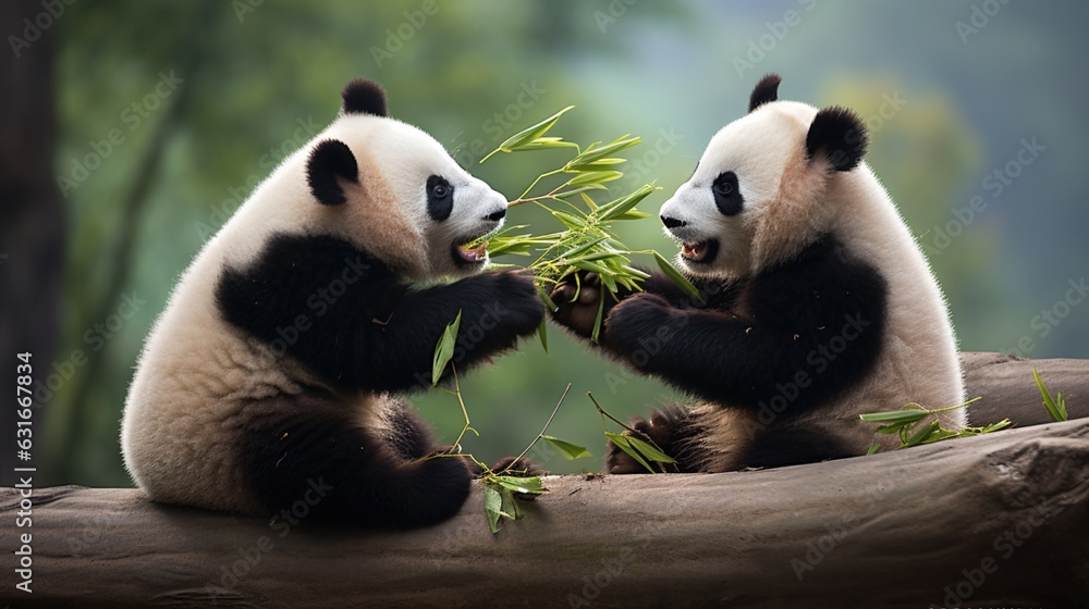 Unique Charm: Adorable Pandas Unique Charm: Adorable Pandas