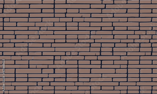 Brown break brick wall vector illustration background. old brick wall vintage texture vector
