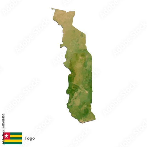 Togo Topography Country Map Vector
