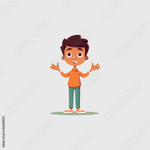boy happy with an information, vector illustratio
